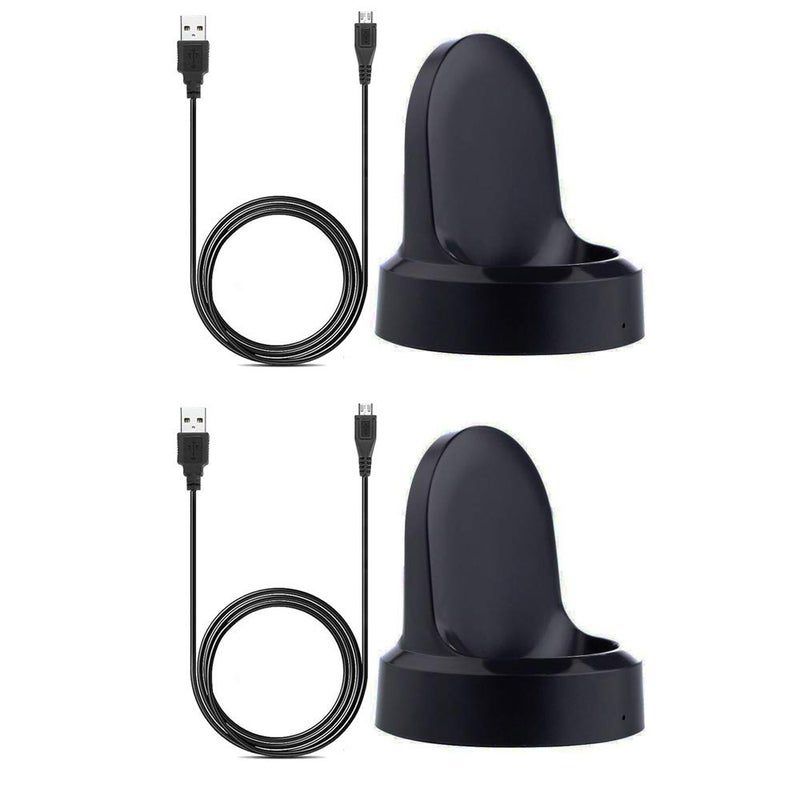 EXMRAT 2 Pack Charger Compatible for Samsung Gear S3, Charging Cradle Dock for Gear S3 Frontier, Gear S3 Classic Smart Watch (2 Pack) - Image 1